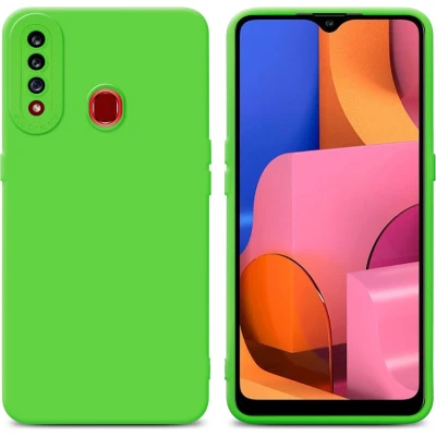 Afbeelding van Cadorabo Hoesje geschikt voor Samsung Galaxy A20s in Fluid GROEN Beschermhoes gemaakt van flexibel TPU silicone Cover Case