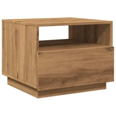 Image de vidaXL Table basse avec lumières LED chêne artisanal 50x49x40 cm857709