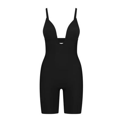 Afbeelding van Bye Bra Bodysuit Deep V, Shapewear Voor Dames, Volledige Lichaamscontrole, Lasergesneden Randen, Diepe Duik, Beugelloze Cups, Zwart, S