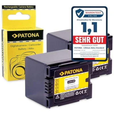 Afbeelding van PATONA 2 x reservebatterij voor Panasonic CGA DU14, DU06, DU07, DU21, VW VBD070, VBD140, VBD210