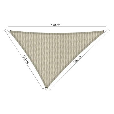 Afbeelding van Shadow Comfort® Ongelijkzijdige Driehoek Schaduwdoek UV Bestendig Zonnedoek 250 x 300 350 CM Sahara Sand