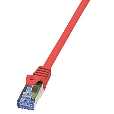Afbeelding van LogiLink CQ3014S RJ45 Netwerkkabel, patchkabel CAT 6A S/FTP 0.25 m Rood Vlambestendig, Snagless 1 stuk(s)