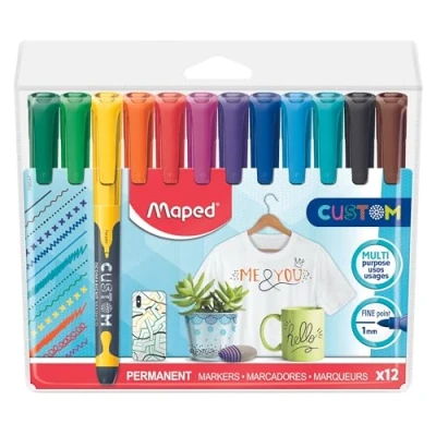 Image de Maped Marqueur permanent CUSTOM, étui de 12