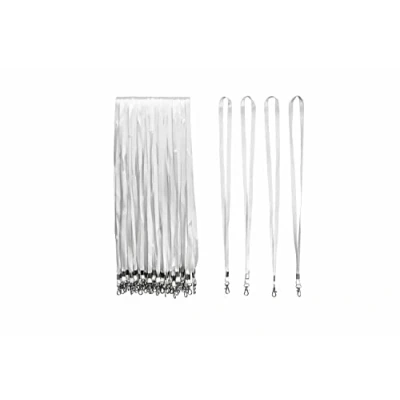 Afbeelding van Schouderband met metalen clip koord voor ID kaarten, wit, 50 stuks