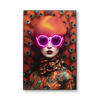 Afbeelding van Schilderij LED Fancy Red Lady 80x120cm Kare Design