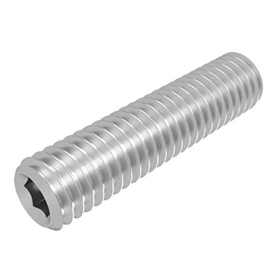 Afbeelding van SECCARO 20 stuks schroefdraadpennen met conische bit M8 x 35 mm, roestvrij staal V2A VA A2, DIN 913 / ISO 4026, binnenzeskant