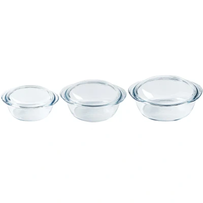 Afbeelding van Pyrex Essentials Schaal Rond met Deksel Set van 3 Stuks