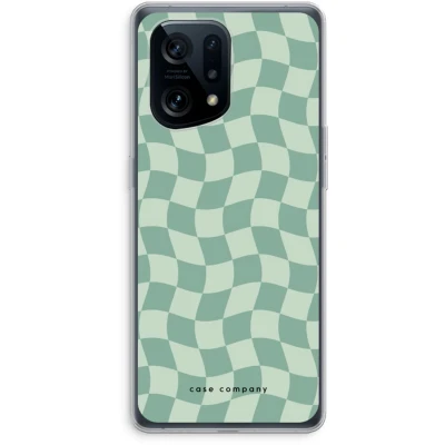 Afbeelding van Case Company® hoesje geschikt voor Oppo Find X5 Grid Groen Soft Cover Telefoonhoesje Bescherming aan alle Kanten en Schermrand