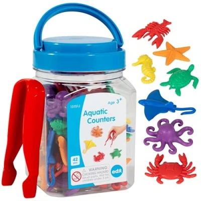 Afbeelding van edx Education Waterteller, mini glas, leren tellen, kleuren, sorteren en sequenties, manipulatieve wiskunde 13151