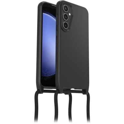 Afbeelding van Otterbox React Samsung Galaxy S23 FE Back Cover Zwart Met Koord