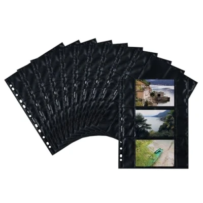 Afbeelding van Herma Fotophan zichtmappen 9x13 cm liggend zwart 10 hoesjes