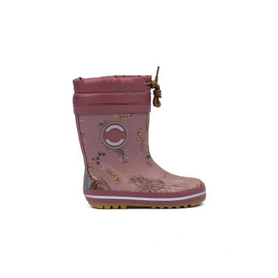 Afbeelding van Mikk line Thermische rubberlaarzen voor kinderen Winterlaarzen met veters Gevoerde Rubberen laarzen reflecterende details regenlaarzen kinderen, Roze