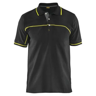Image de Polo bicolore noir/jaune fluorescent