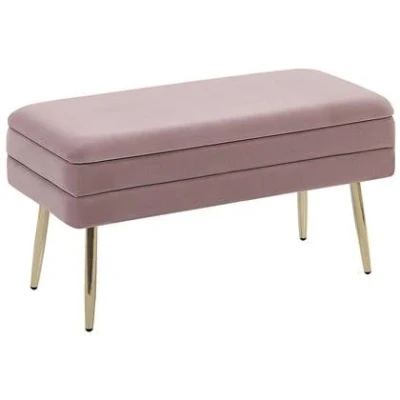Afbeelding van Beliani DURHAM Hocker Roze Fluweel