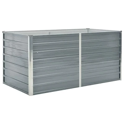 Afbeelding van Plantenbak verhoogd 160x80x77 cm gegalvaniseerd staal grijs