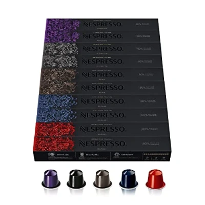 Afbeelding van Nespresso Originele selectie van intense koffie, 100 capsules (20 Ristretto, 20 Arpeggio, Roma, Kazaar en Napoli) voor koffiezetapparaat, intensief roosteren