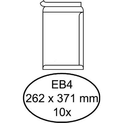Afbeelding van Envelop Hermes akte EB4 262x371mm zelfklevend wit 10stuks