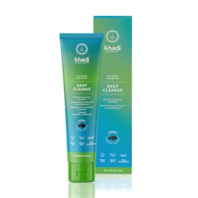 Afbeelding van khadi DEEP Clean Ayurvedische zuiverende shampoo, 150 ml, grondige reiniging van haar en hoofdhuid, 100% natuurlijk, siliconenvrij sulfaatvrij, gecertificeerde natuurlijke cosmetica