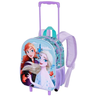 Afbeelding van Disney Frozen 2 Spring Kleine 3D rugzak met wieltjes, blauw, 26 x 34 cm, inhoud 7 l, 2, One Size, Eén maat, wieltjes