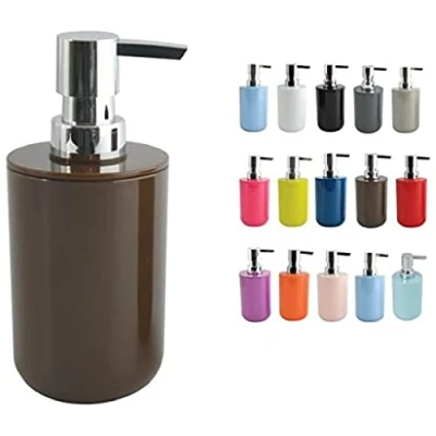 Afbeelding van MSV Zeeppompje/dispenser Porto PS kunststof donkerbruin/zilver 7 x 16 cm 260 ml