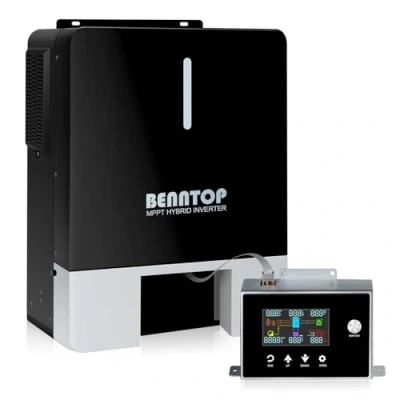 Afbeelding van BENNTOP Hybride zonne omvormer 6200 W 48 V DC naar 230 AC met 120 A MPPT regelaar, 500 PV ingang, netonafhankelijk, voor lood zuur en lithiumbatterijen