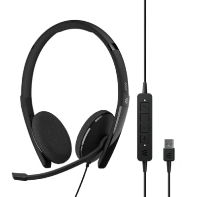 Afbeelding van EPOS 1000905 On Ear headset Telefoon Kabel Stereo Zwart Noise Cancelling Volumeregeling, Microfoon uitschakelbaar (mute)