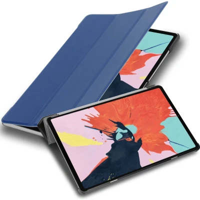 Afbeelding van Cadorabo Tablet Hoesje geschikt voor Apple iPad PRO 11 2020 (11 inch) in JERSEY DONKER BLAUW Ultra dun beschermend geval met automatische Wake Up en Stand functie Book Case Cover Etui