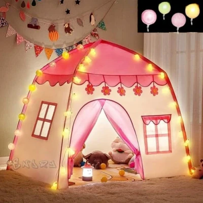 Afbeelding van Kruzzel Tent Voor Kinderen Huisje + Lampjes 23472