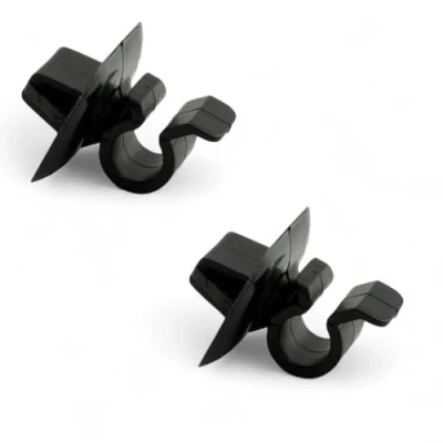 Afbeelding van 2 stuks klemmen voor motorkapstang, bevestigingsbeugel Peugeot 106, 306, 407, 605, 806, Partner en Citroën C4, C2, C3, C15, Evasion, Saxo, Berlingo voertuigen