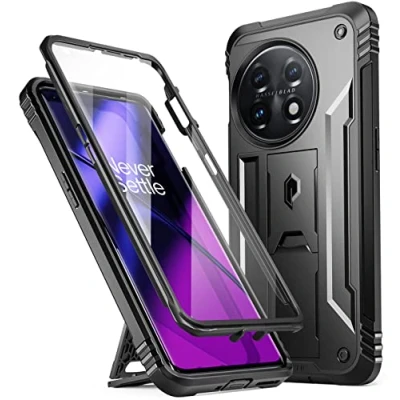 Afbeelding van Poetic Revolution Hoesje compatibel met OnePlus 11 5G 6,7 inch (2023 versie), robuuste en schokbestendige volledige beschermhoes standaard geïntegreerde displaybescherming, zwart