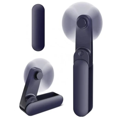 Afbeelding van mini zakventilator, opvouwbaar, ventilator, draagbaar en licht, 1000 mAh, oplaadbare ventilator batterijduur van 10 uur tot 12 uur, kleine tafelventilator voor thuis, kantoor, reizen buiten