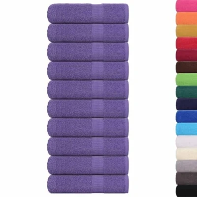 Afbeelding van vidaXL Douchehanddoeken 10 st 70x140 cm 360 g/m² 100% katoen paars