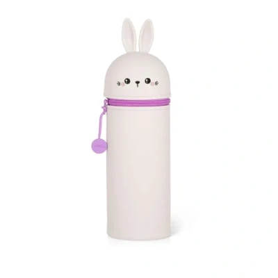 Afbeelding van LEGAMI 2 in 1 etui van zachte siliconen Kawaii, penhouder, ritssluiting, pennenzak, potloden, markers, H 18,5 cm, BUNNY