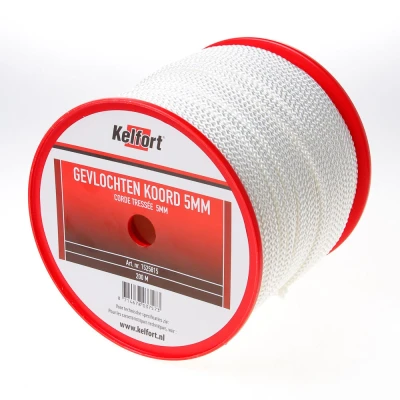 Afbeelding van Kelfort Nylonkoord wit gevlochten 5mm