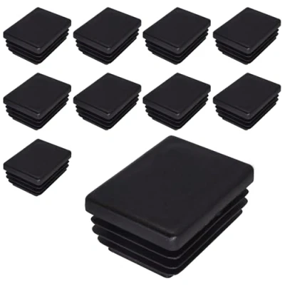Afbeelding van SKIR&#039;CO Set van 10 rechthoekige kunststof doppen 30 x 40 mm zwart RAL 9005