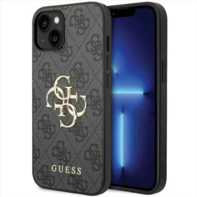 Afbeelding van Guess 4G Metal Logo Back Case Geschikt voor Apple iPhone 15 (6.1&quot;) Grijs