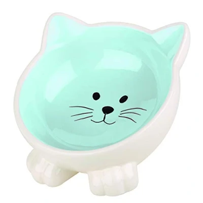 Afbeelding van Happy Pet Voerbak Kat Orb Blauw / Creme