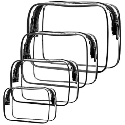 Afbeelding van Toilettas, Transparant, voor dames, 4 delig, PVC, make uptas, reistas, waterdicht, cosmeticatas, stuks, Pcs