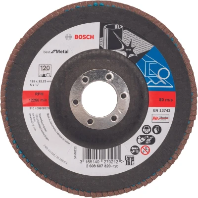 Afbeelding van Bosch Accessories 2608607320 X571 Lamellenschijf Diameter 125 mm Boordiameter 22.33 Staal 1 stuk(s)