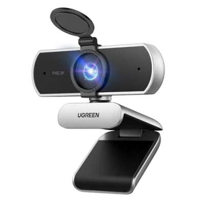 Afbeelding van UGREEN Webcam 2K 30FPS Camera USB PC Twee Microfoon Focus Vaste Hoek Verstelbare Correctie Licht Plug Play Windows MacOS Linux Streaming YouTube Skype Oproep Zoom Videoconferentie (Zilvergrijs)