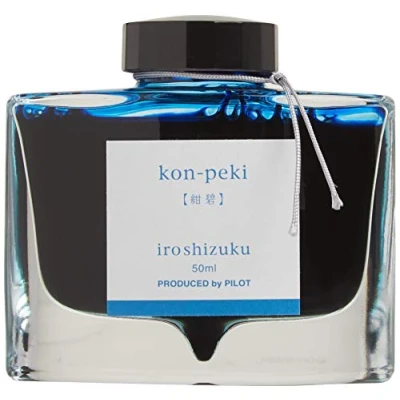 Afbeelding van Pilot Iroshizuku 69212 Kon Peki vulpen inkt donkerblauw (turquoise blauw) 50 ml (cerulean