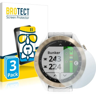 Afbeelding van BROTECT Screenprotector voor Garmin Approach S40 Folie Beschermfolie Beschermglas transparant (3 Stuks)