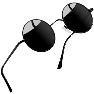 Afbeelding van Joopin Hippie Ronde zonnebril, steampunk, retrostijl, metalen frame