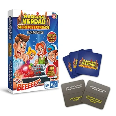 Afbeelding van PLAY FUN BY IMC TOYS The Secrets End Truth Machine uitbreidingspakket met 14 kaarten, 100 grappige vragen, kinderen vanaf 8 jaar