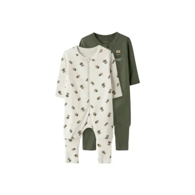 Afbeelding van Name it Nbmnightsuit ZIP Robot 2 PACK Pyjama voor kinderen, Maat: 50, Jet stream/tea leaf