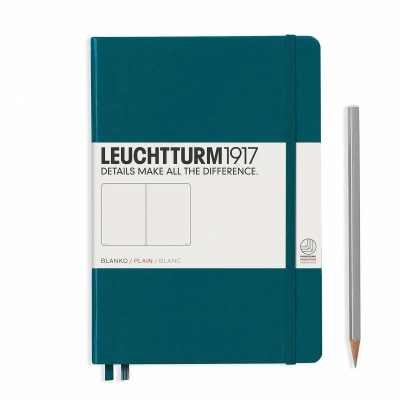 Afbeelding van Leuchtturm1917 A5 Medium Notitieboek Hardcover Blanco Pacific Green Overig