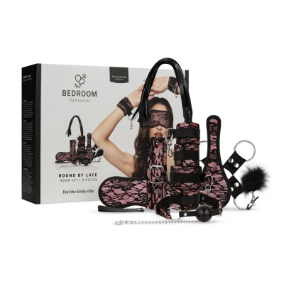 Afbeelding van Bedroom Fantasies Bound by Lace 8 delige SM Set Roze