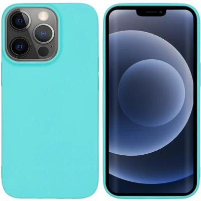 Afbeelding van iMoshion Hoesje Geschikt voor iPhone 13 Pro Siliconen Color Backcover Mintgroen