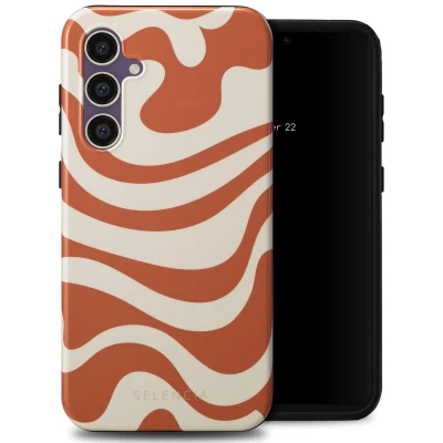 Afbeelding van Selencia Hoesje Geschikt voor Samsung Galaxy S23 FE Vivid Backcover Dream Swirl Orange