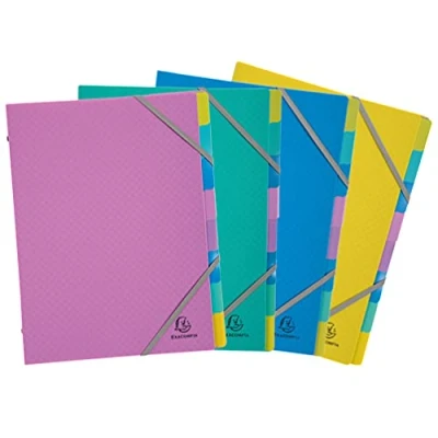 Afbeelding van Exacompta Ref. 56190E 1 map Forever Young 3 kleppen met elastieken deksel en binnenkant van gerecycled polypropyleen 8 vakken afmetingen: 25 x 32 cm voor DIN A4 willekeurige kleuren